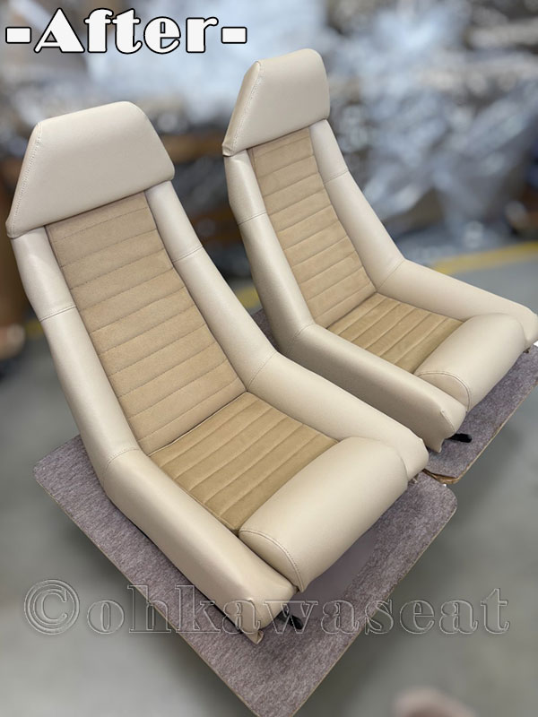 自動車シート張替えC-67/　ロータスヨーロッパ　シート張替え施工後-1