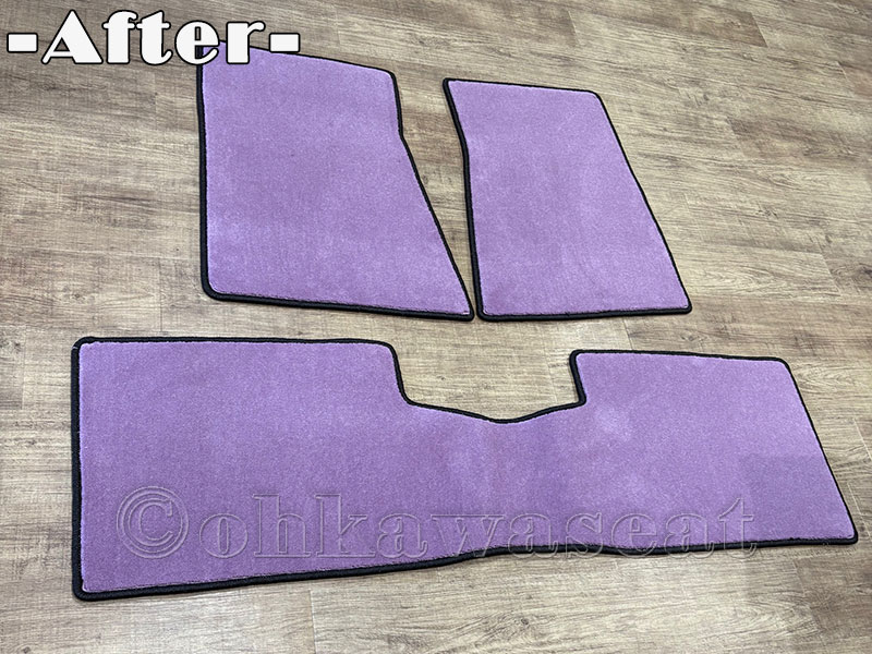 自動車シート張替えC-69/日産バイオレット　フロアマット製作-2