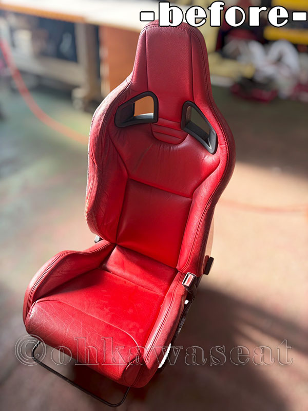 自動車シート張替えC-70/　RECARO　スポーツスター　シート張替え施工前