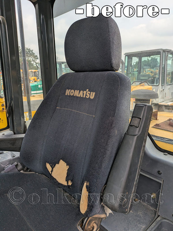 その他の製作 O-19/土木・建設機械　KOMATSU　ホイールローダーWA-100　オペレーターシート張替前　背もたれ部分